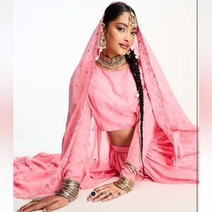 Nesavaali lehenga dupatta in blush pink